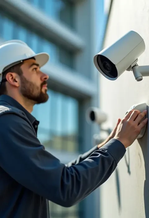 business installing surveillance system to improve security and monitoring operations