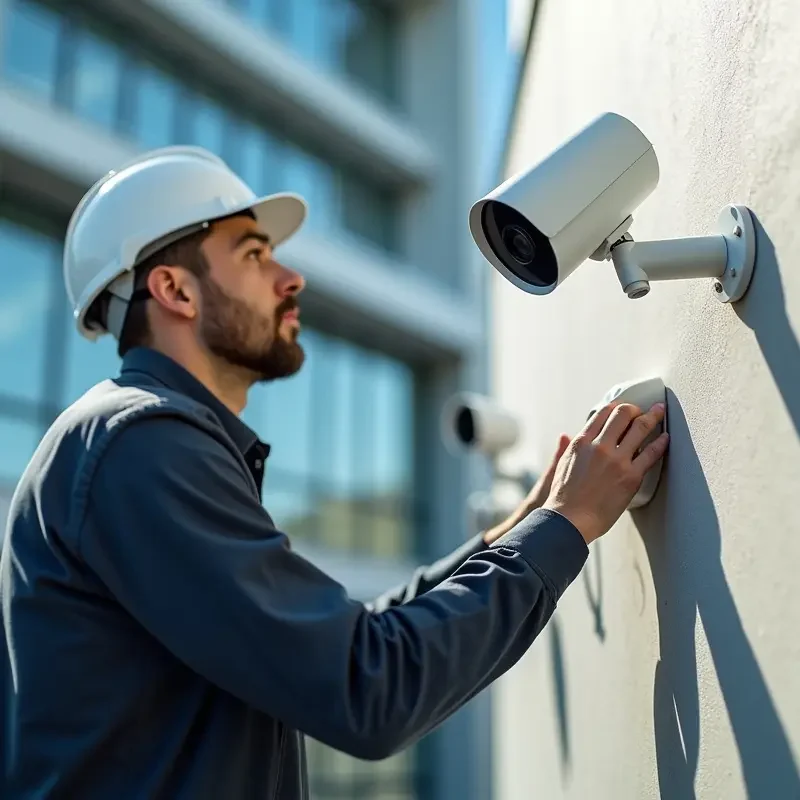 business installing surveillance system to improve security and monitoring operations