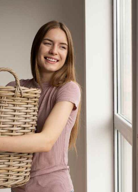 Wicker Blanket Baskets with Lids