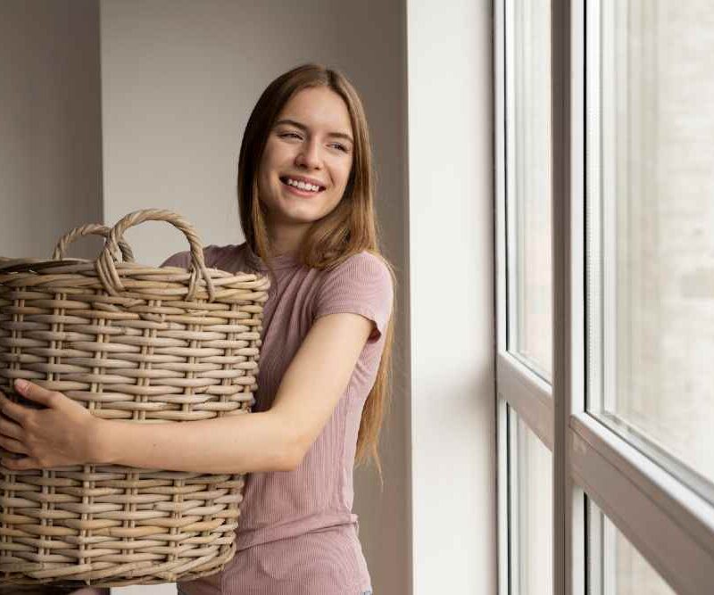 Wicker Blanket Baskets with Lids