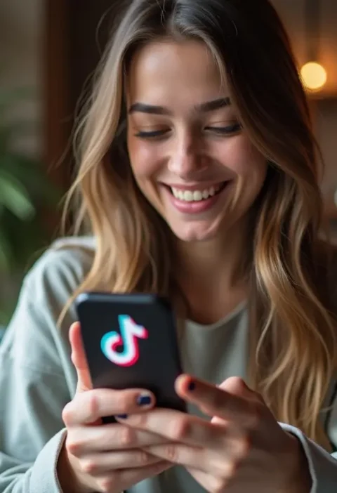 person using tiktok platform