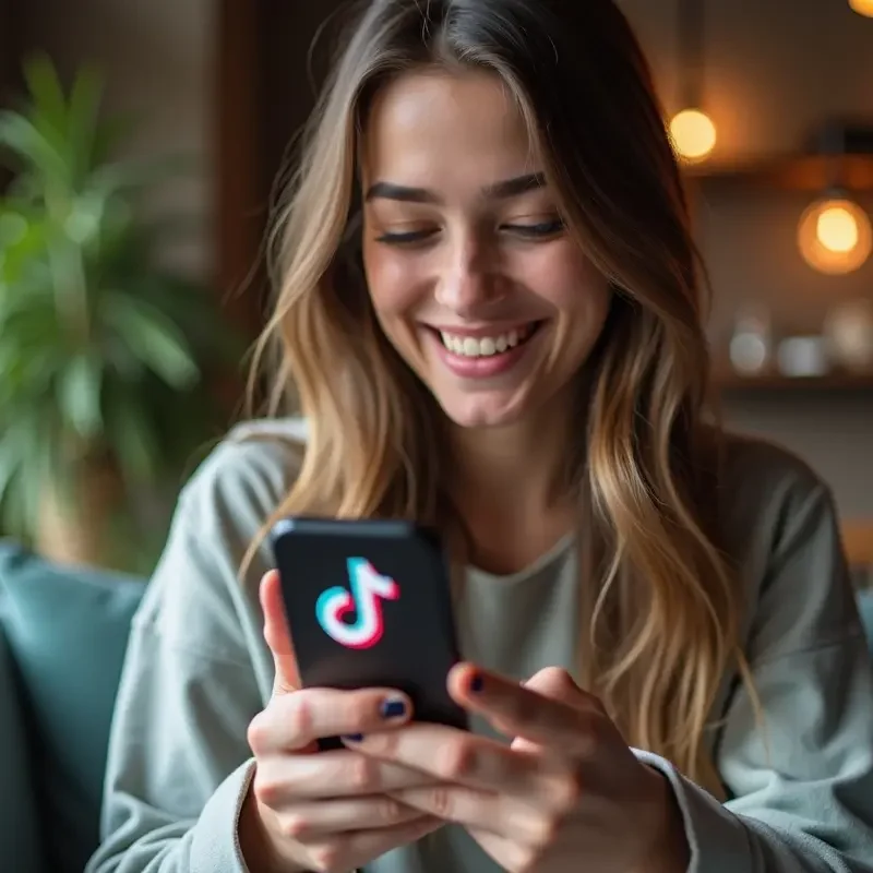 person using tiktok platform