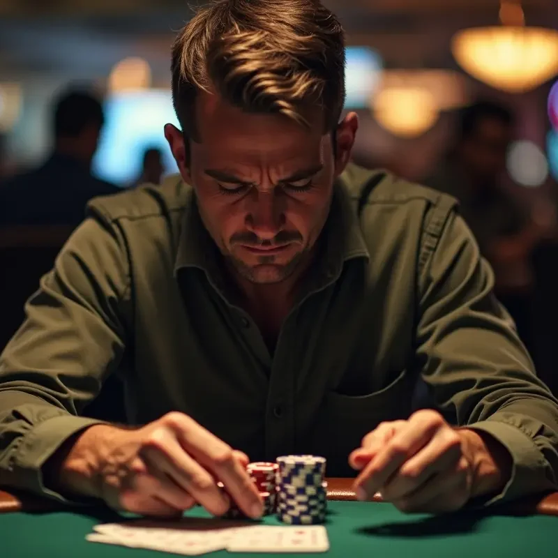 gambler facing high pressure decisions impacting emotional and mental wellbeing