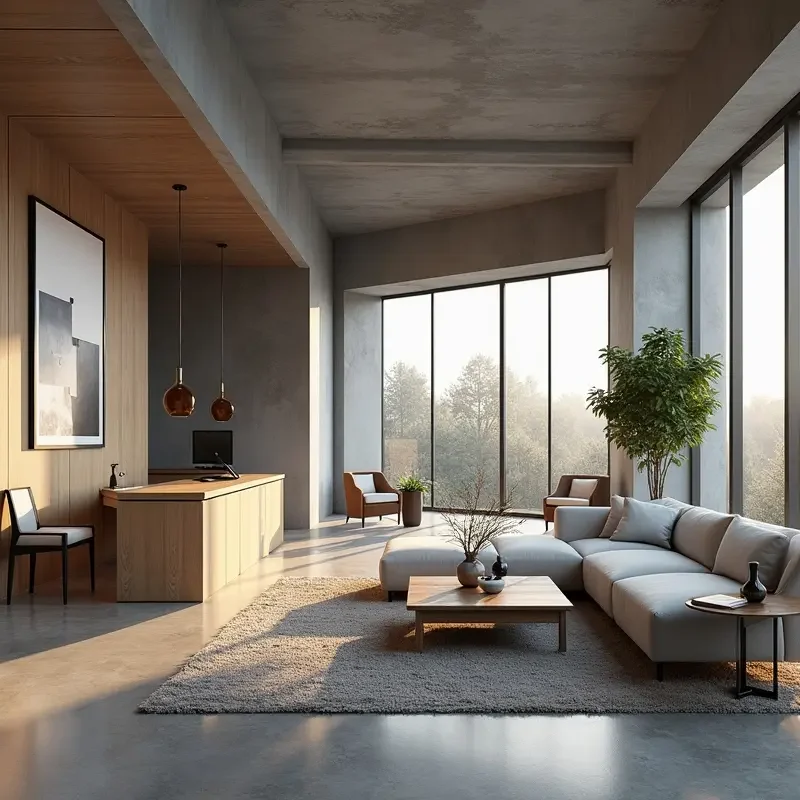 Luxurious modern loft apartment with elegant design