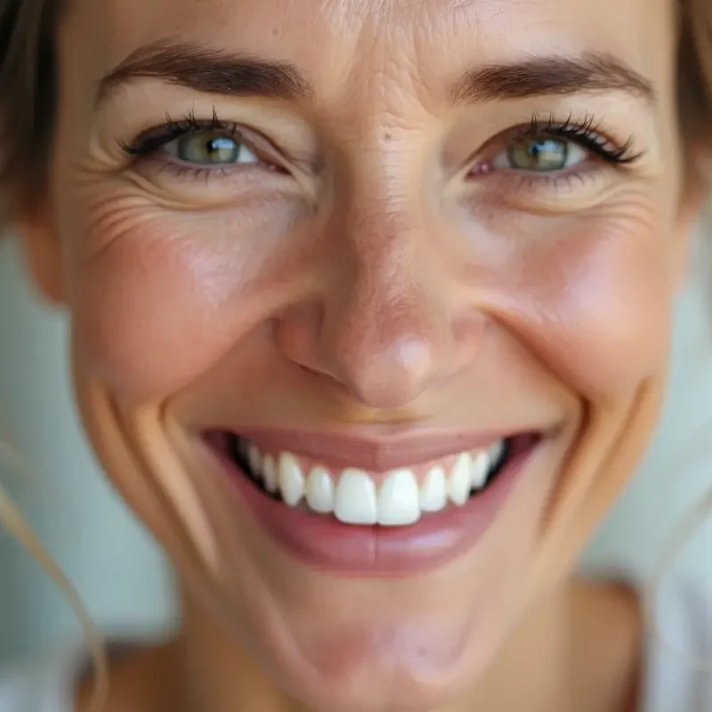 woman smile widely after getting full mouth restoration