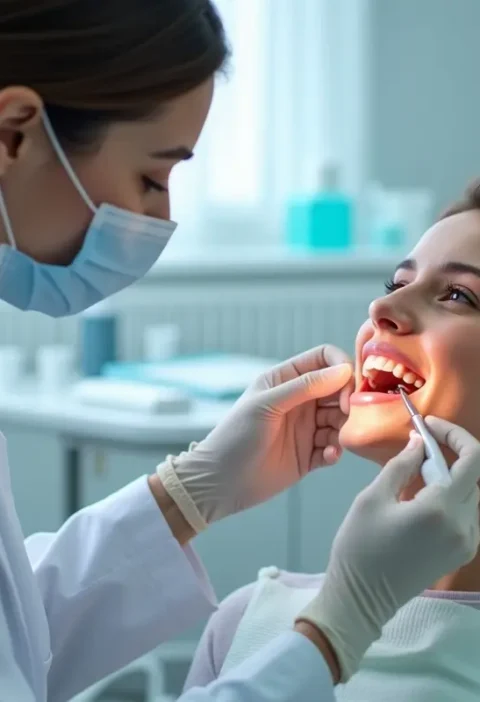 dentist examine the patient missing tooth