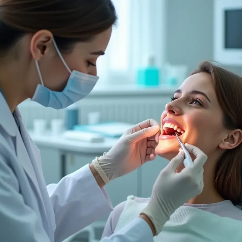 dentist examine the patient missing tooth