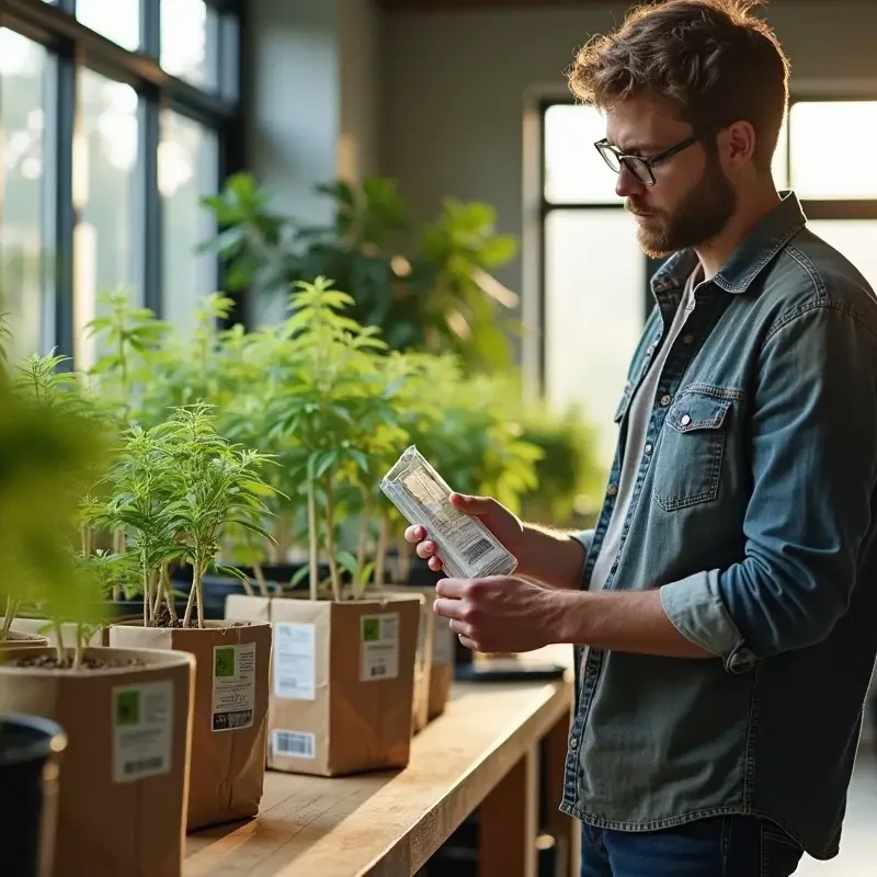 person selecting cannabis grow kit suitable for beginner needs