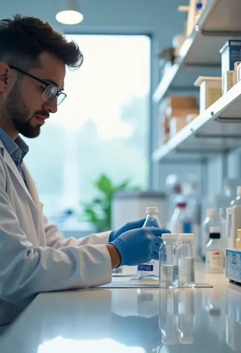 pharmacist preparing personalized medications in modern compounding pharmacy