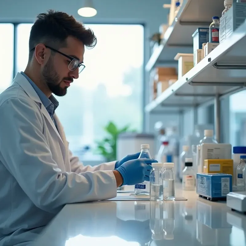 pharmacist preparing personalized medications in modern compounding pharmacy