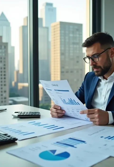 investor analyzing real estate returns and market trends