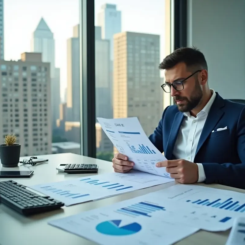 investor analyzing real estate returns and market trends