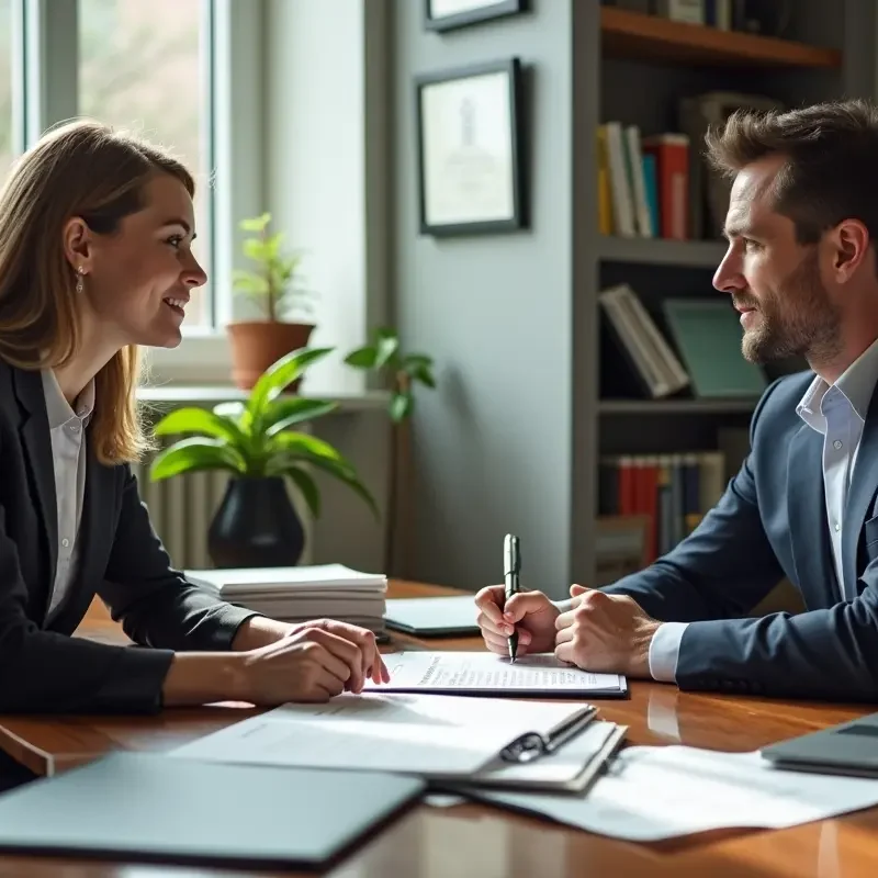 client asking key questions during traffic lawyer consultation meeting