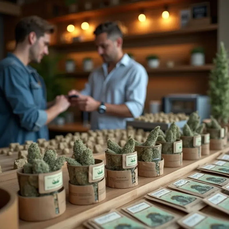 buyer selecting high quality cannabis seeds for cultivation