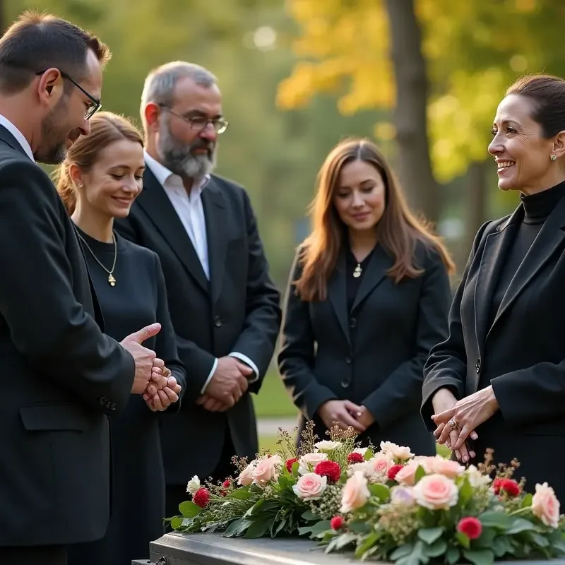 family attending funeral service to understand process and arrangements