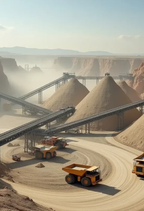 mining operation optimizing material flow and containment systems efficiently