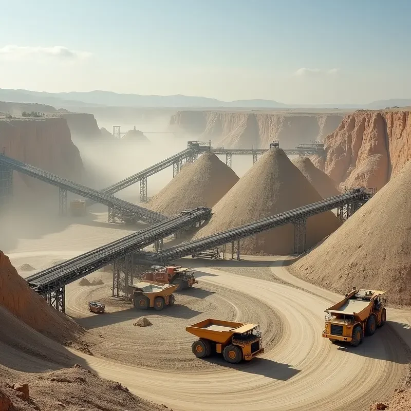 mining operation optimizing material flow and containment systems efficiently