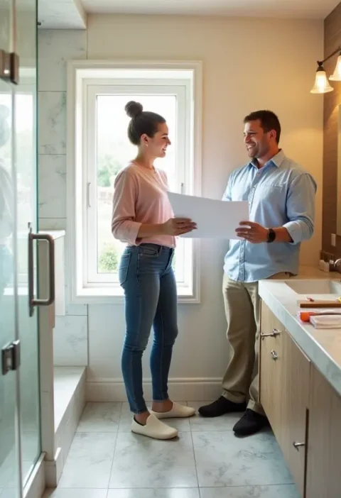 homeowner remodeling bathroom to increase comfort and property value