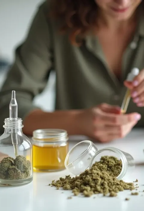 consumer comparing flower edibles and concentrates for cannabis consumption