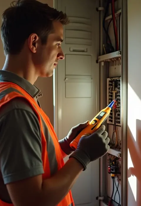 homeowner applying essential safety practices for home electrical systems