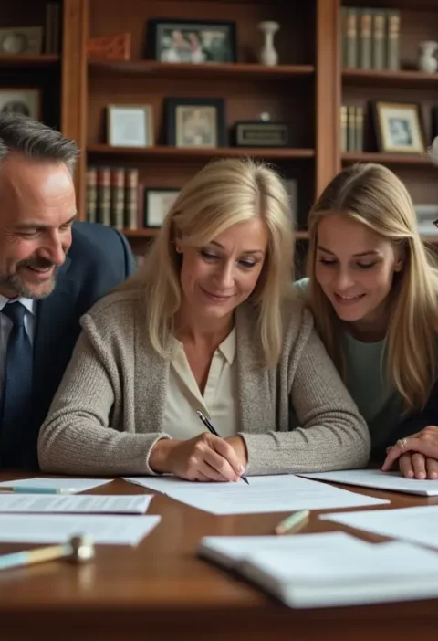 family preparing last will and testament for long term financial security