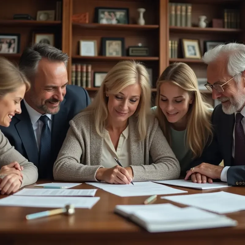 family preparing last will and testament for long term financial security