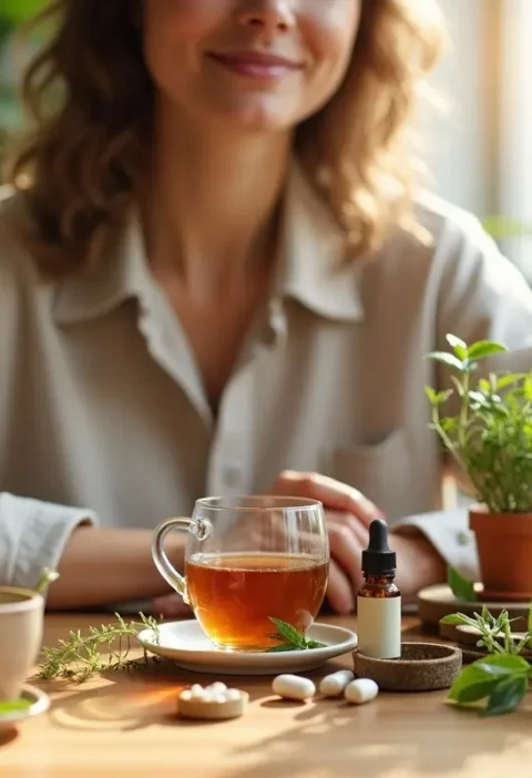 person using natural wellness products to support everyday balance