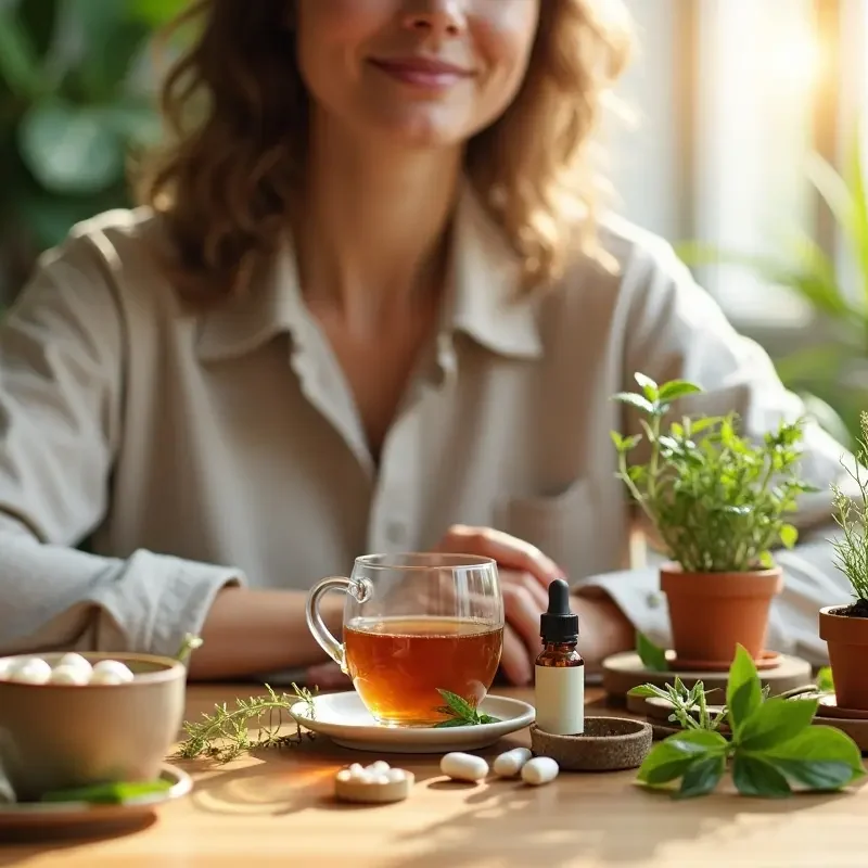 person using natural wellness products to support everyday balance