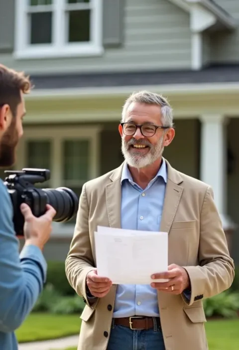 homeowner choosing local real estate photographer for property marketing