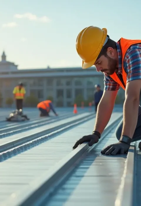 business owner installing commercial roofing systems for durability and efficiency
