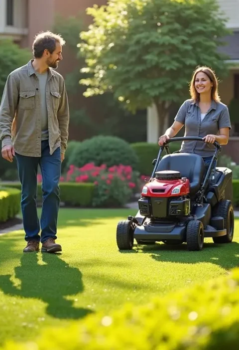 homeowner using landscape services for complete outdoor property care