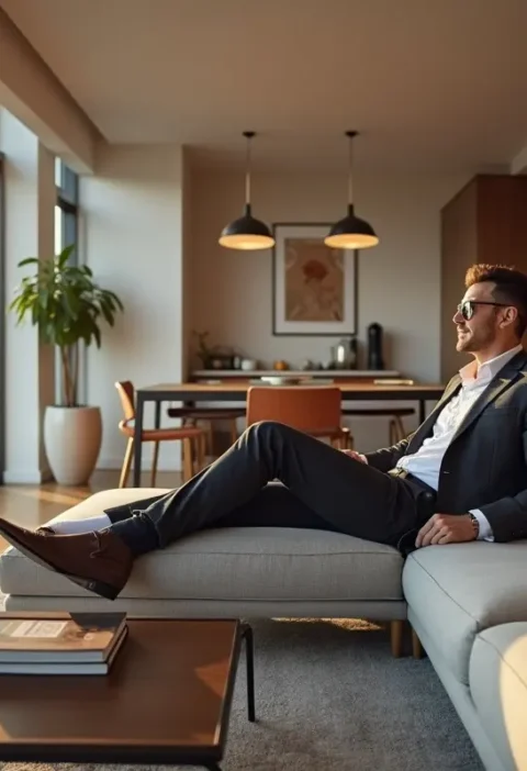 renter enjoying benefits of luxury apartment living and amenities