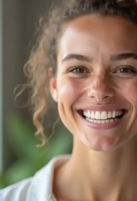 patient wearing orthodontic retainer to maintain post braces smile