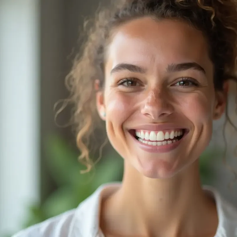 patient wearing orthodontic retainer to maintain post braces smile