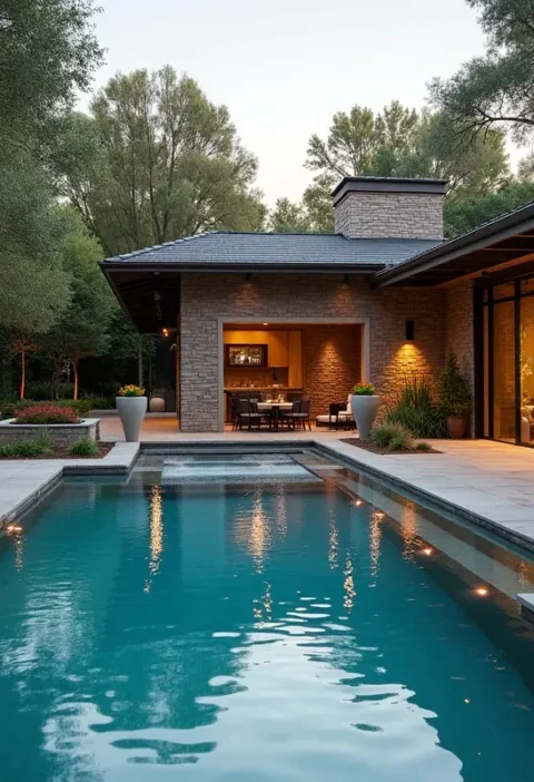 luxury backyard oasis blending natural landscapes with elegant outdoor living