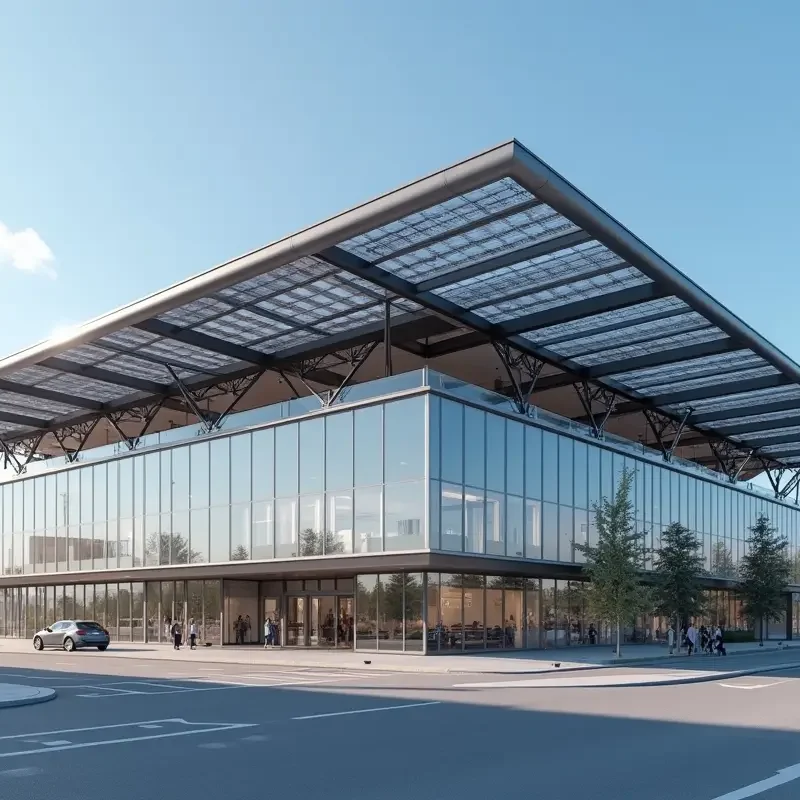commercial building featuring innovative roofing technology for improved performance