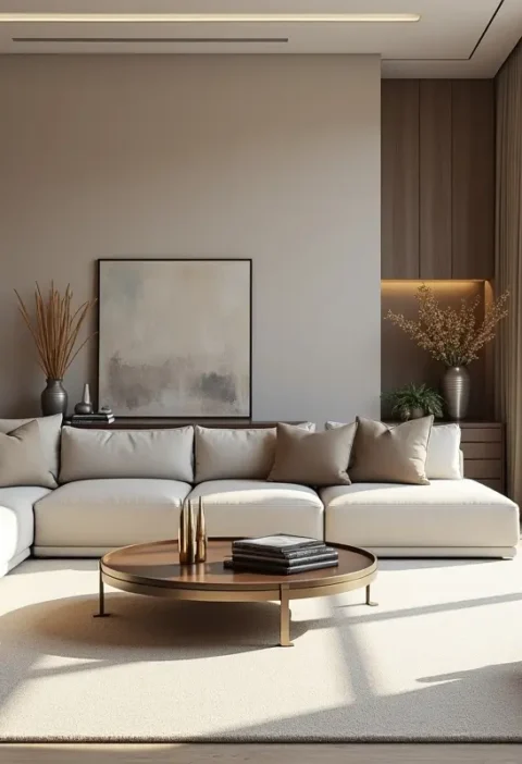 stylish living room combining elegant design with everyday comfort and function
