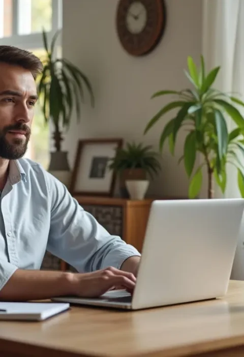 homeowner using online tools to compare home insurance coverage options