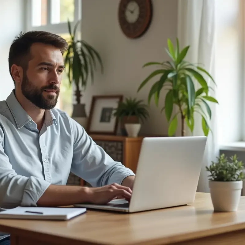 homeowner using online tools to compare home insurance coverage options