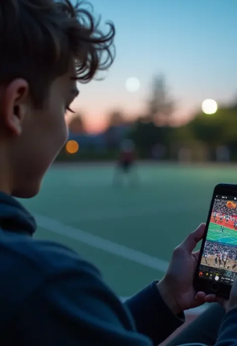 person enjoying sports and games through one mobile entertainment platform