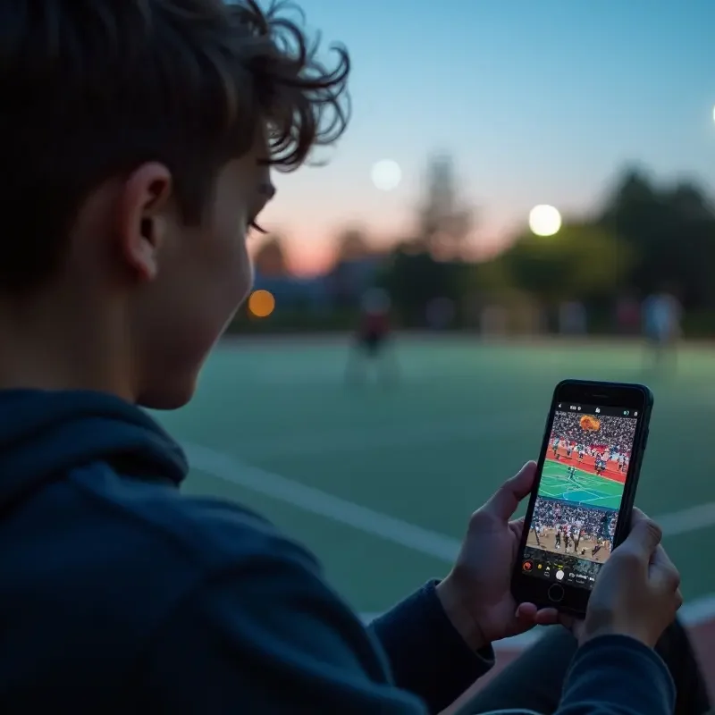 person enjoying sports and games through one mobile entertainment platform